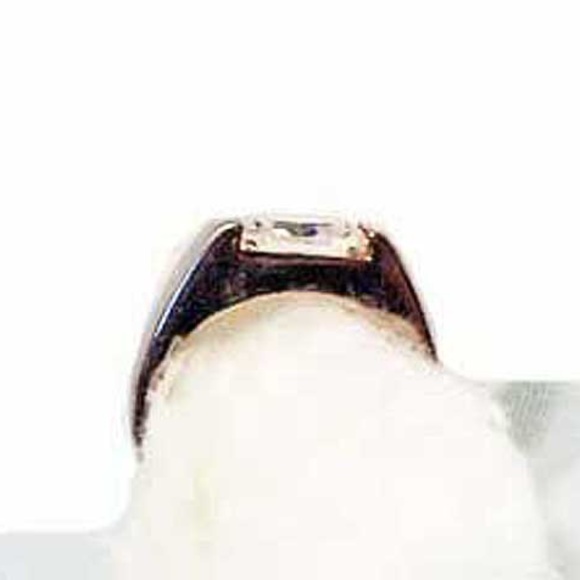 3 ct CLEAR CUBIC ZIRCONIA RING, Sz 7, STERLING SILVER, SOLITAIRE BEZEL SET, - Picture 4 of 5